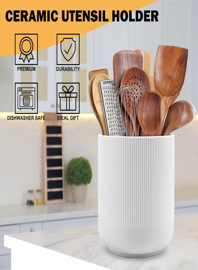 RedCall Extra Large Utensil Holder,Ceramic Kitchen Utensil Holder for Countertop,Kitchen Tool Utensil Organizer,coffee capsules, fruits, snacks, vase Holder,Modern Home Kitchen Decor - Image 2