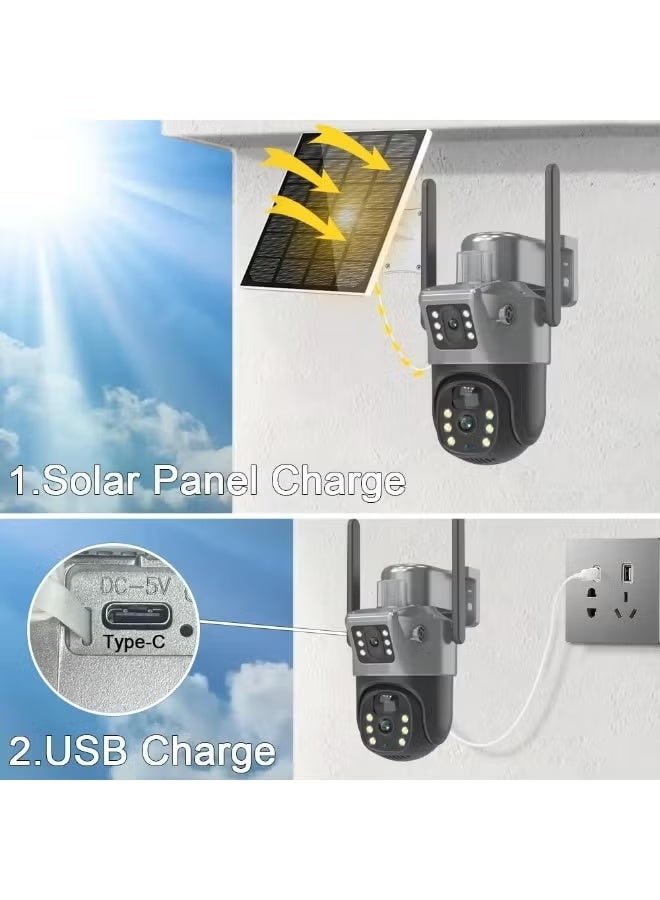 JAJEEK Smart WiFi Dual Lens Camera: Full-Color Night Vision, 360° Coverage, Motion Detection & App Control for 24/7 Home Security - Image 3