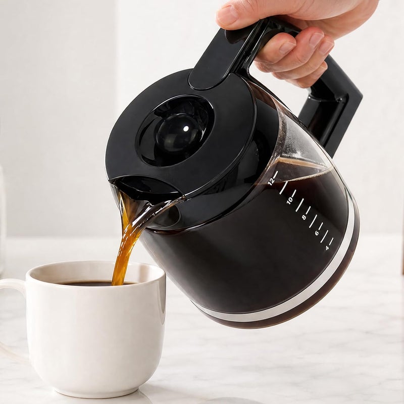 Srempat 12-Cup Coffee Carafe Replacement for Cuisinart Coffeemaker, Pt. DCC-1200PRC | Premium Borosilicate Glass Coffee Pot Fits DCC-1200, DCC-1100BK, SS-12, CHW-12, DGB-550BK Series - Image 2
