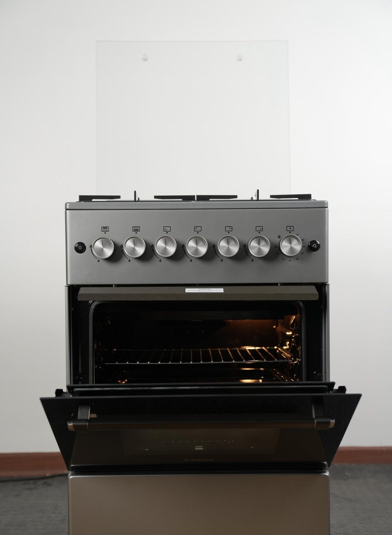 Starway 4 gas Burner, 57x57cm, Wide Heavy Duty Stand, Auto Burn, Total Safety, Chicken Grill, Timer, Up & Down Heating Oven, Easy to Clean Surface - Image 4