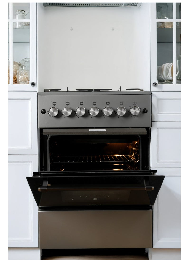 Starway 4 gas Burner, 57x57cm, Wide Heavy Duty Stand, Auto Burn, Total Safety, Chicken Grill, Timer, Up & Down Heating Oven, Easy to Clean Surface - Image 3