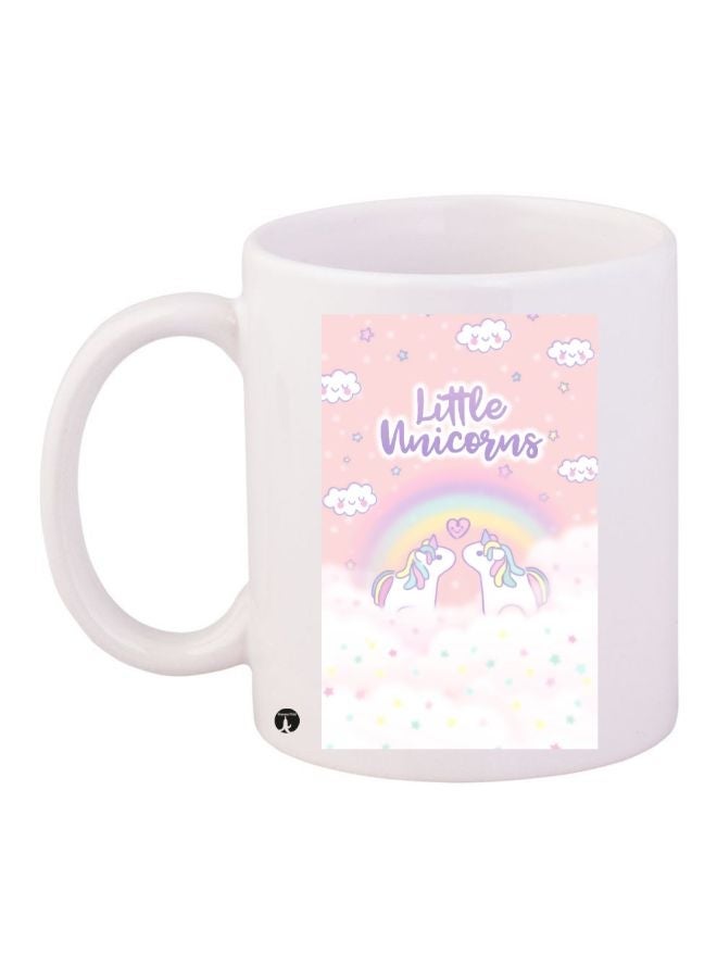 RYN Little Unicorns Printed Coffee Mug White/Pink/Purple 11ounce