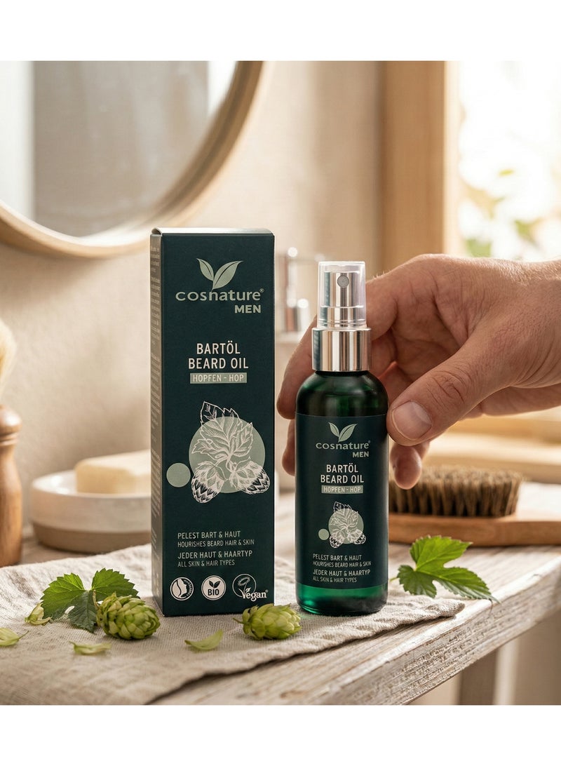 cosnature Organic Hops Beard Oil for Men – Softens & Strengthens Facial Hair – 50 ML – Natural – Made in Germany - Image 3