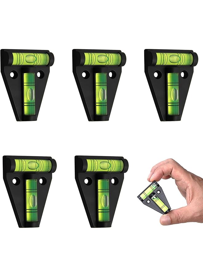 PROMASS promass 5 Pcs Small Spirit Level Set, Caravan Levelling Motorhome Gadget, Mini Level Spirit for Levelling Campervan RVs, Camper, Travel Trailer, Black  - Image 1
