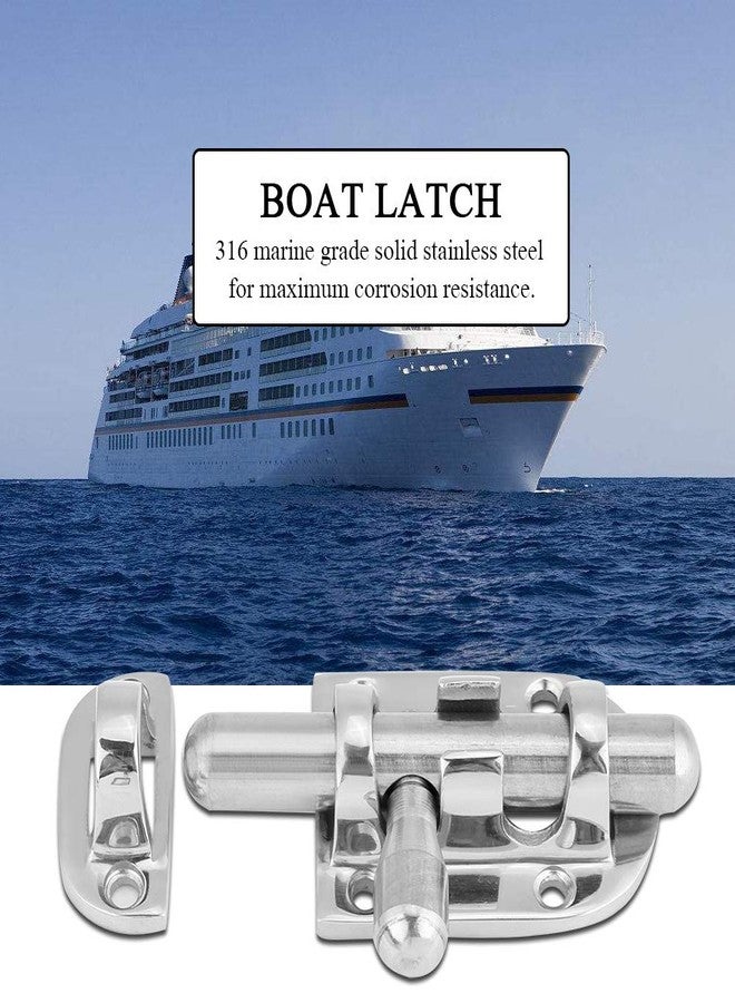 Acouto Boat Door Lock - 316 Stainless Steel - 60mm - Modern Style - Deadbolt - Boat Door & Window Security - Image 2