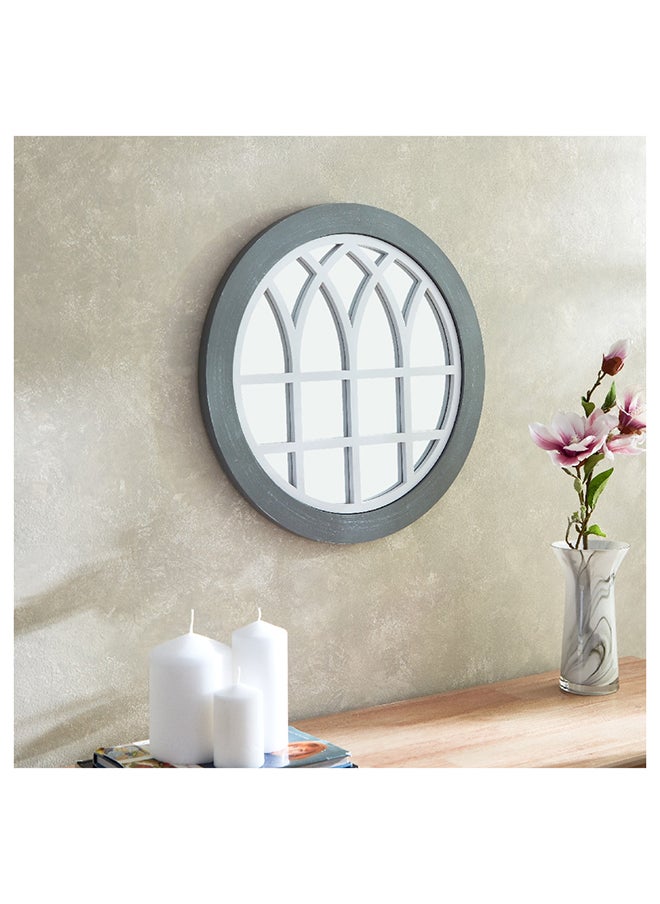 Home Box Meer Round Windowpane Mirror 50 x 2 x 50 cm  - Image 1
