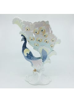 Wise Unicorn Peacock Figured Porcelain Decorative High Bowl | Coffee Table Decorative Object | Center Object  - Image 3