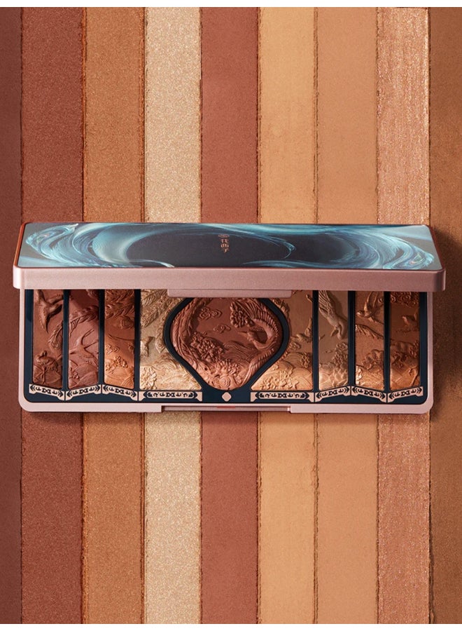 Florasis Floral Engraving Pheonix Makeup Palette | H02 Retro Brown | 12.8 grams - Image 3
