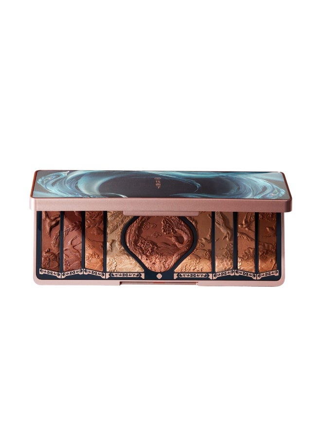 Florasis Floral Engraving Pheonix Makeup Palette | H02 Retro Brown | 12.8 grams - Image 1