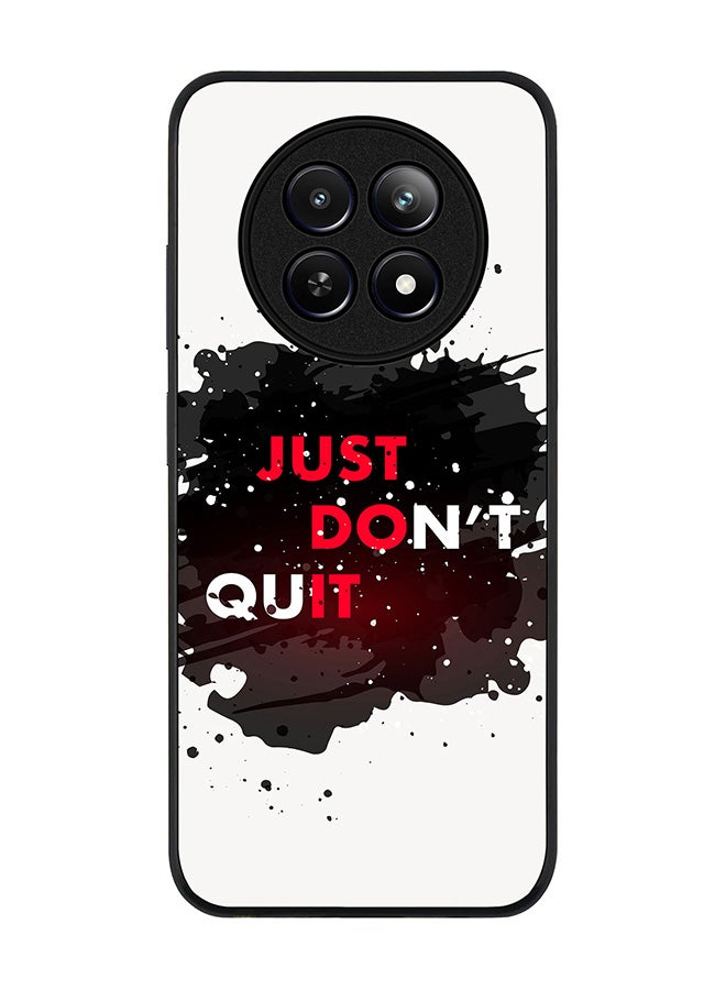 Stylizedd Rugged Black edge case for Realme 12 / Realme 12x, Slim fit Soft Case Flexible Rubber Edges Anti Drop TPU Gel Thin Cover -  Just don't quit - Image 1