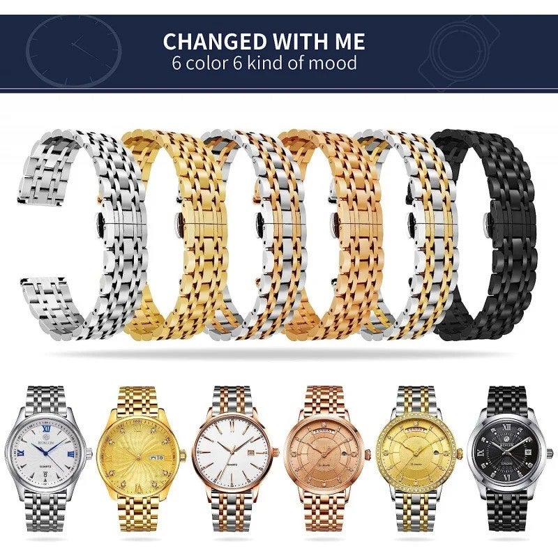 Bluejw High-End 316L Stainless Steel Watch Band Bracelet – 6 Color Options for Men and Women, Easy to Replace Watch Strap - Image 4