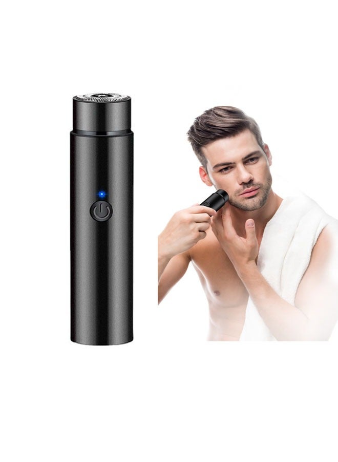 Generic Electric Shaver USB Charging Convenient Shaver Mini Compact (USB Data Cable+Cleaning Brush), Suitable For Travel, Office, And Outdoor Use (Black)  - Image 1