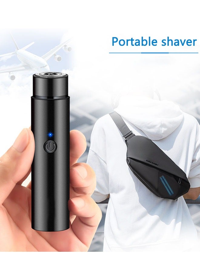 Generic Electric Shaver USB Charging Convenient Shaver Mini Compact (USB Data Cable+Cleaning Brush), Suitable For Travel, Office, And Outdoor Use (Black)  - Image 2