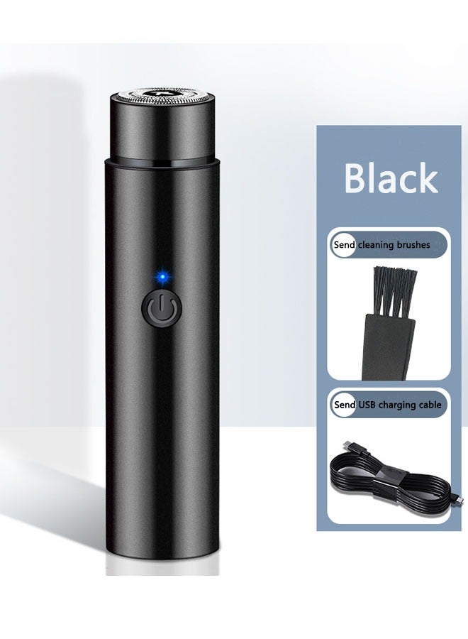 Generic Electric Shaver USB Charging Convenient Shaver Mini Compact (USB Data Cable+Cleaning Brush), Suitable For Travel, Office, And Outdoor Use (Black)  - Image 3