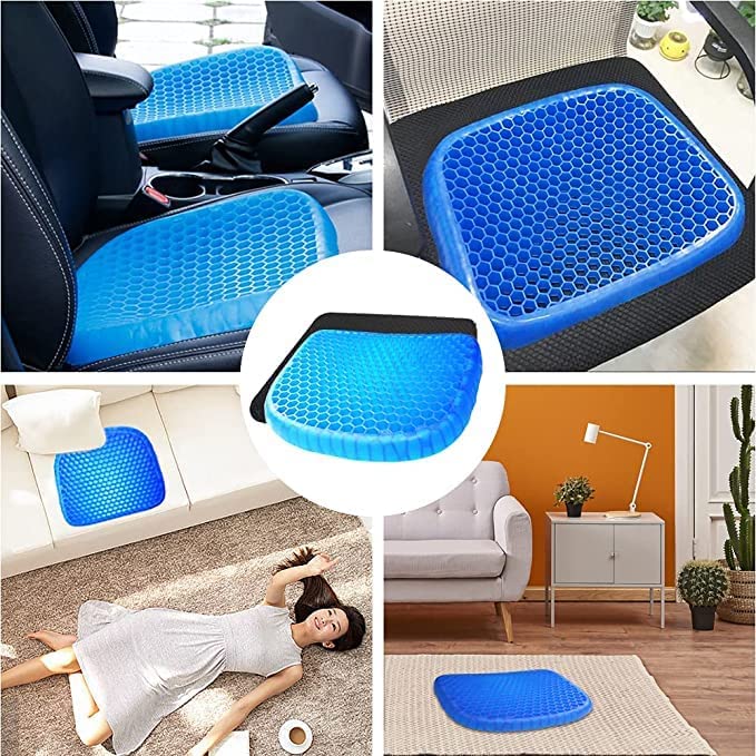 HMV MALL Silicone Flex Pillow Gel Orthopedic Seat Acupressure Egg Gel Seat Cushion Breathable Gel Cushion Chair Pads with NonSlip Cover for Home Office Car Wheelchair Flex Pillow Back Support 1 - Image 5