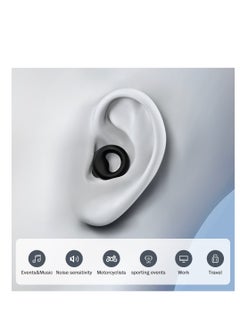 T NEWFUN High-Fidelity Reusable Earplugs | for Concerts Musicians Motorcycles Noise Sensitivity Conditions and More – 8 Ear Tips in XS, S, M, L – 26dB Noise Cancelling - black  - Image 2