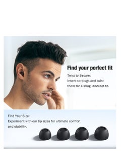 T NEWFUN High-Fidelity Reusable Earplugs | for Concerts Musicians Motorcycles Noise Sensitivity Conditions and More – 8 Ear Tips in XS, S, M, L – 26dB Noise Cancelling - black  - Image 3