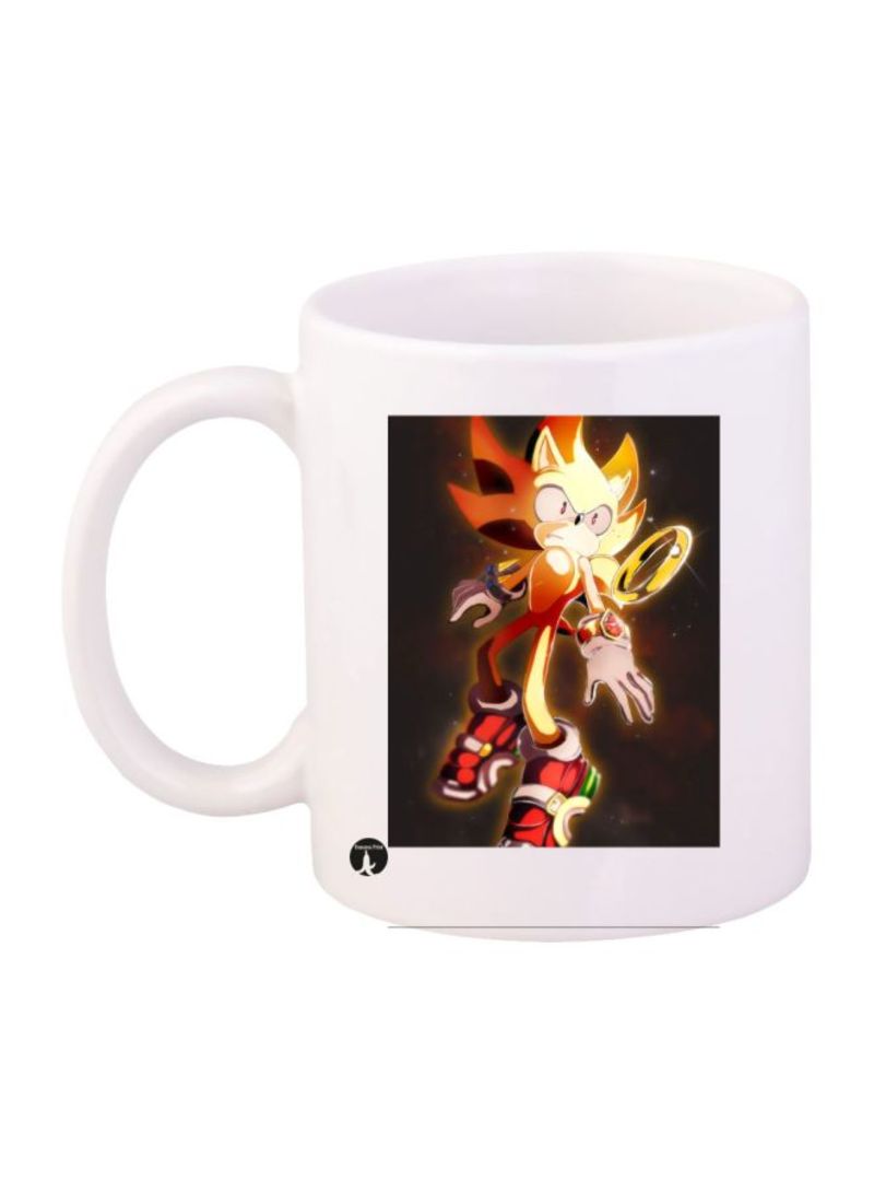 RKN Sonic Video Game Printed Mug White/Orange/Yellow Standard Size