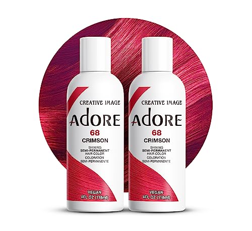 Adore Semi Permanent Hair Color 068 Crimson 2 Pack Vegan CrueltyFree Red Hair Dye No Ammonia No Peroxide No Alcohol 4 Fl Oz - Image 1