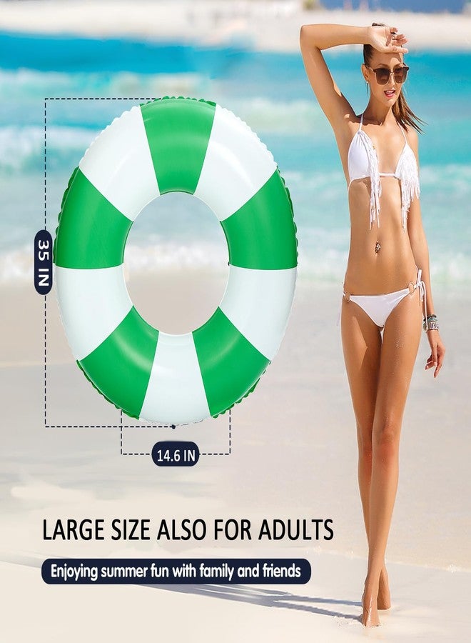 Yuokwer 36 inch Inflatable Pool Floats for Adults- 6 Pack Striped Floaties Pool Tubes Swim Rings Inflatable Pool Float for Swimming Pool Party Lake Beach Adults (Multicolor-6) - Image 2