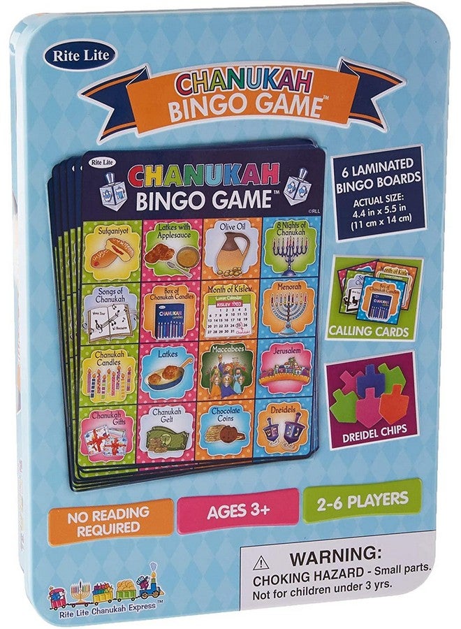 Rite Lite Chanukah Bingo Game by Rite Lite - Fun Hanukkah-Themed Bingo for Kids Ages 3+ - Includes 6 Bingo Boards, Calling Cards & Dreidel Chips - 2-6 Players - No Reading Required - Perfect for Holiday Parties - Image 2