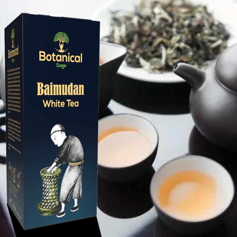 Botanical Sage- Baimudan/White Peony Tea 30 Pyramid Tea Bags | White tea | Selected | Luxury - Image 2