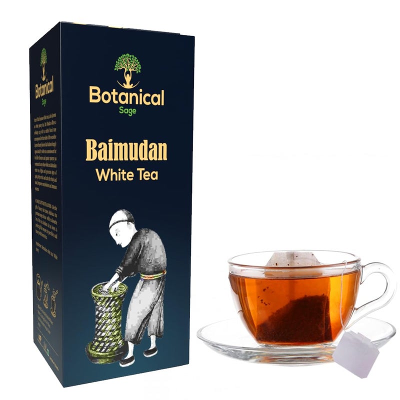 Botanical Sage- Baimudan/White Peony Tea 30 Pyramid Tea Bags | White tea | Selected | Luxury - Image 1