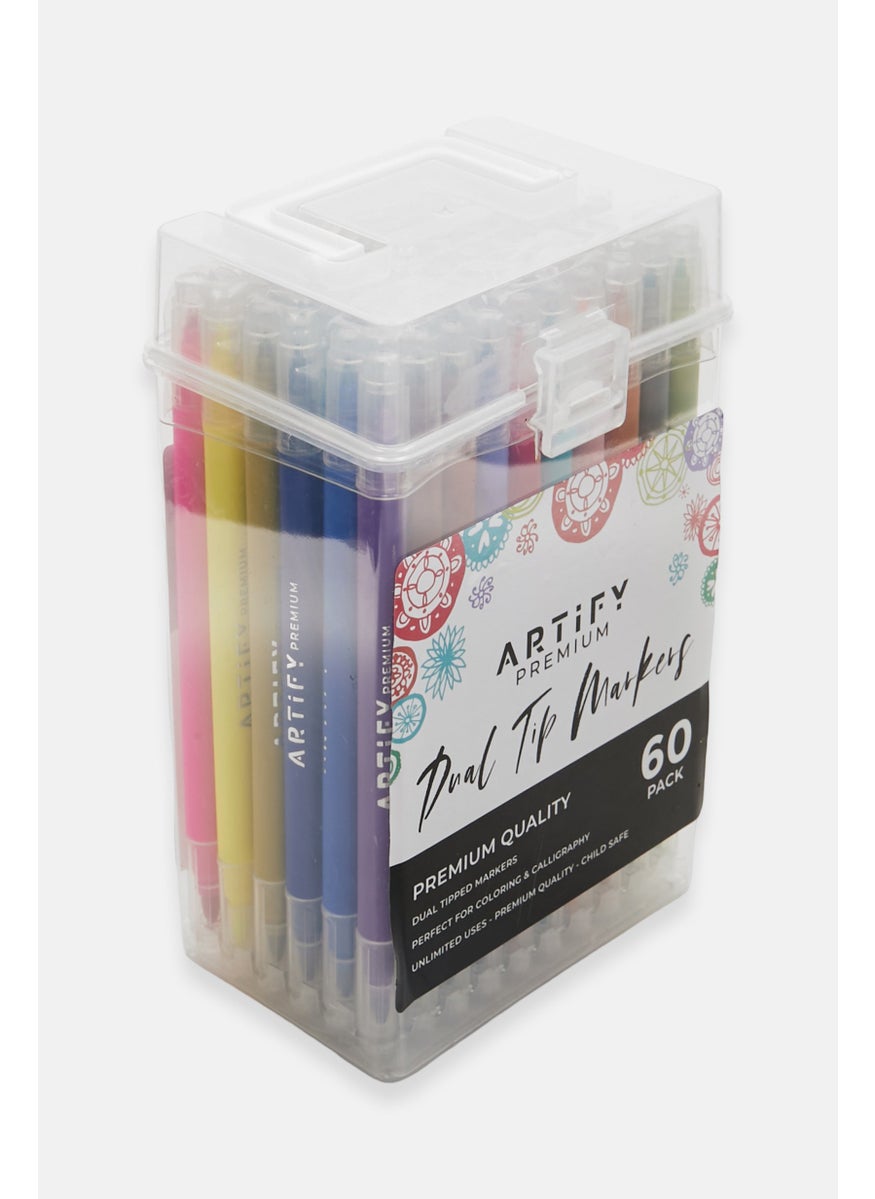 Artify 60 Pack Dual Tip Markers, Pink  - Image 2