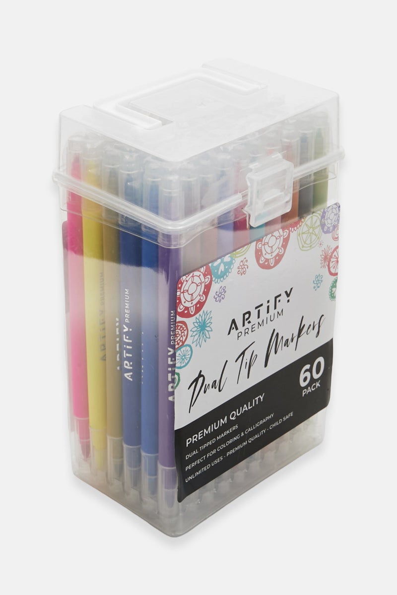 Artify 60 Pack Dual Tip Markers, Pink - Image 2