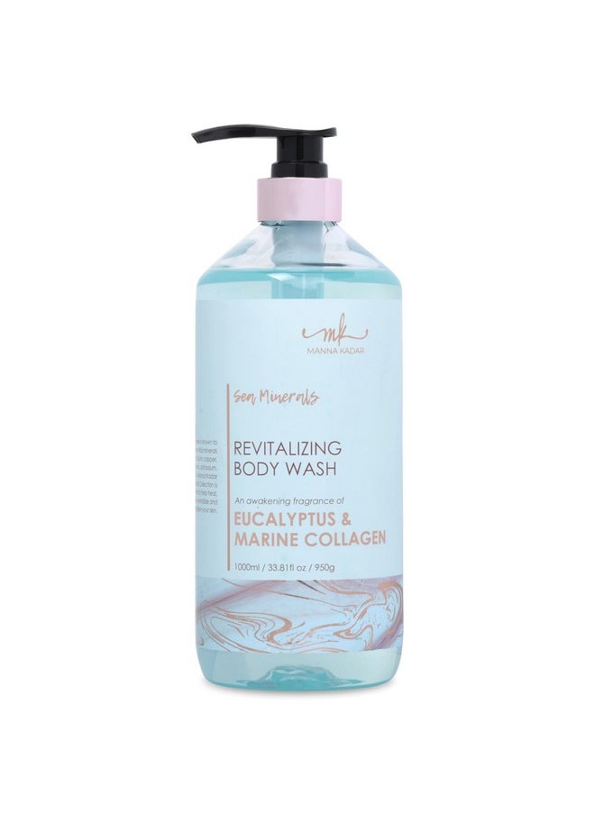Manna Kadar Beauty Dead Sea Minerals Revitalizing Body Wash Eucalyptus & Marine Collagen Clean Soothe Revitalizes Rejuvenates Skin Shower Gel  - Image 1