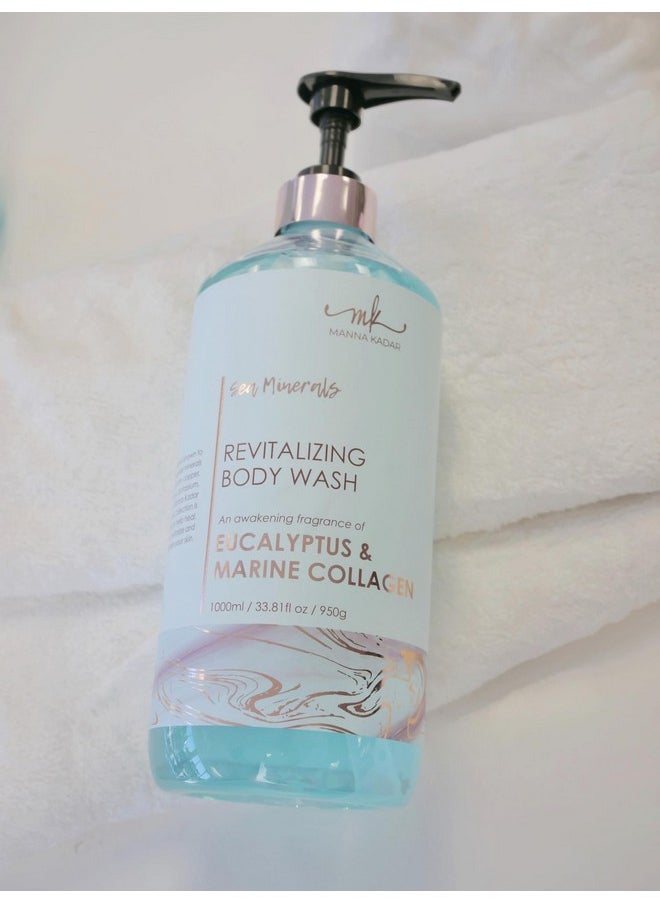 Manna Kadar Beauty Dead Sea Minerals Revitalizing Body Wash Eucalyptus & Marine Collagen Clean Soothe Revitalizes Rejuvenates Skin Shower Gel  - Image 5