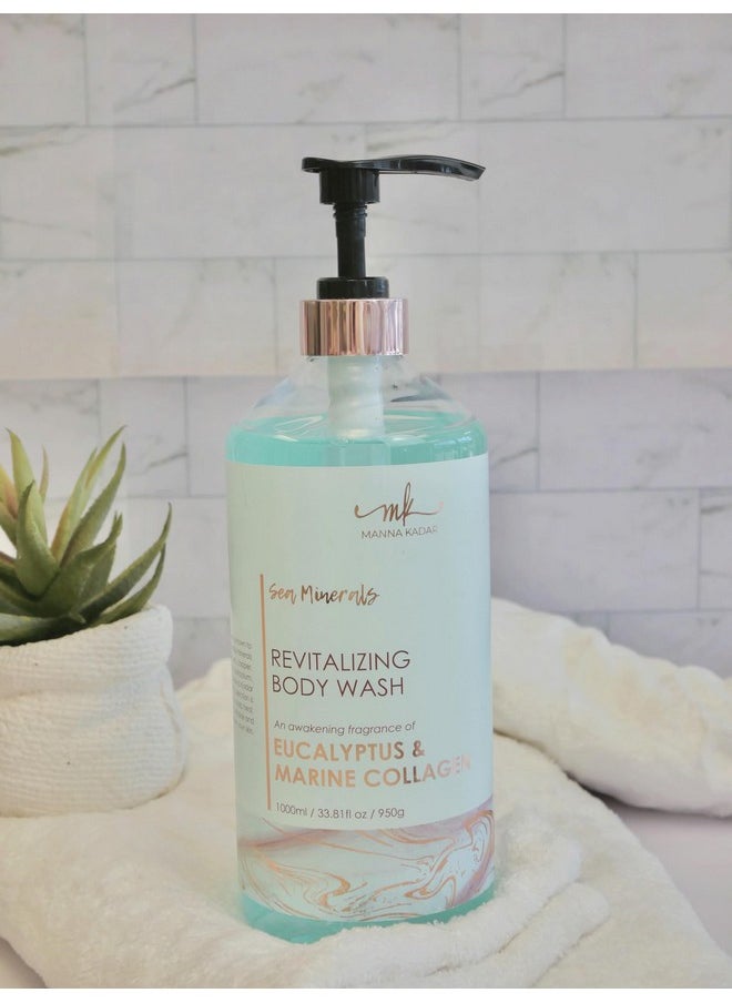 Manna Kadar Beauty Dead Sea Minerals Revitalizing Body Wash Eucalyptus & Marine Collagen Clean Soothe Revitalizes Rejuvenates Skin Shower Gel  - Image 4
