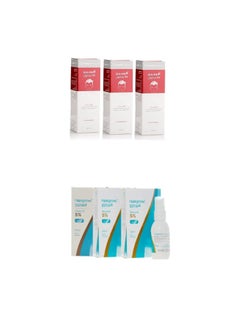 Dar Al Dawa Hair Grow 5 Minoxidil 3 Pack With Avogain 5% Minoxidil Solution 3 Month Supply 50ml 3 Pack  - Image 1