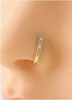 YUCCA Rhinestone Decor Nose Ring for Women, Non Pierced Punk, New Fashion Body Jewelry Suitable for All Parties and Occasions  - Image 1