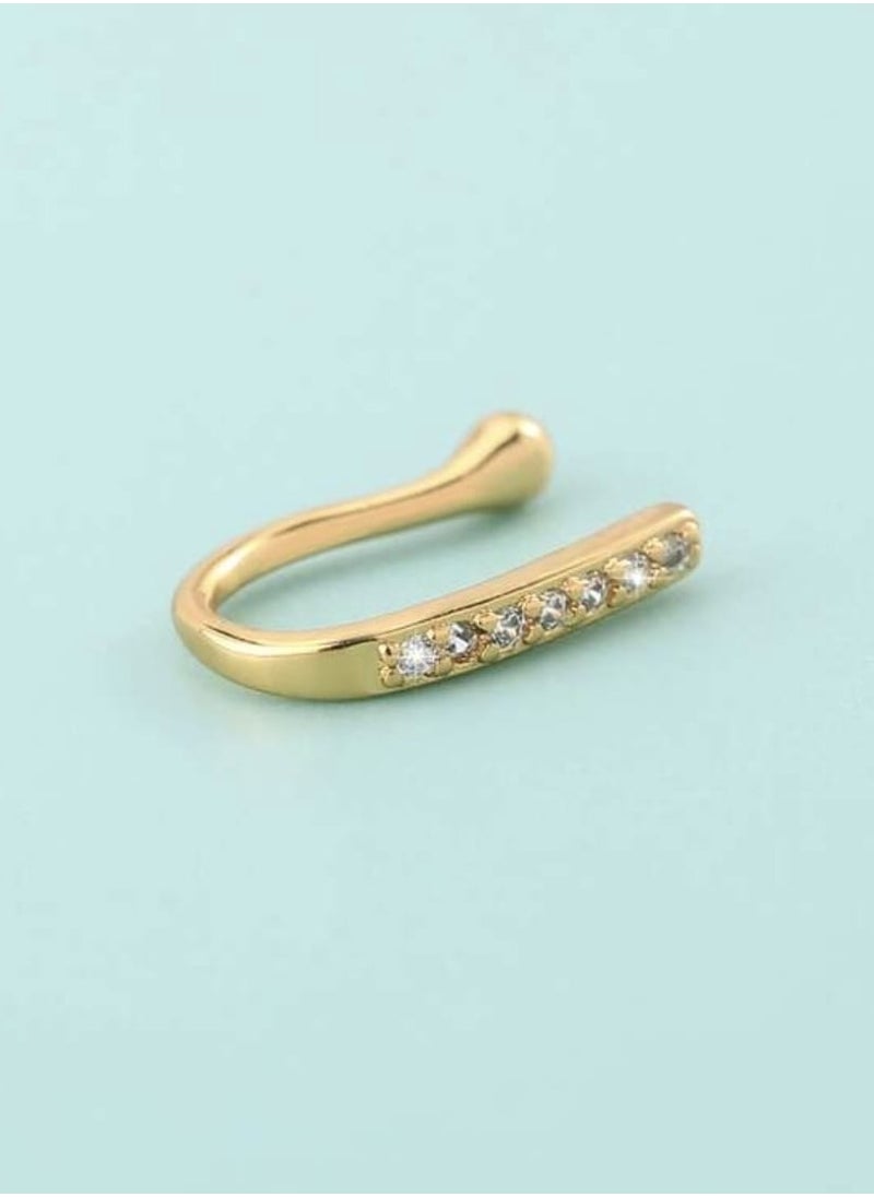 YUCCA Rhinestone Decor Nose Ring for Women, Non Pierced Punk, New Fashion Body Jewelry Suitable for All Parties and Occasions  - Image 4