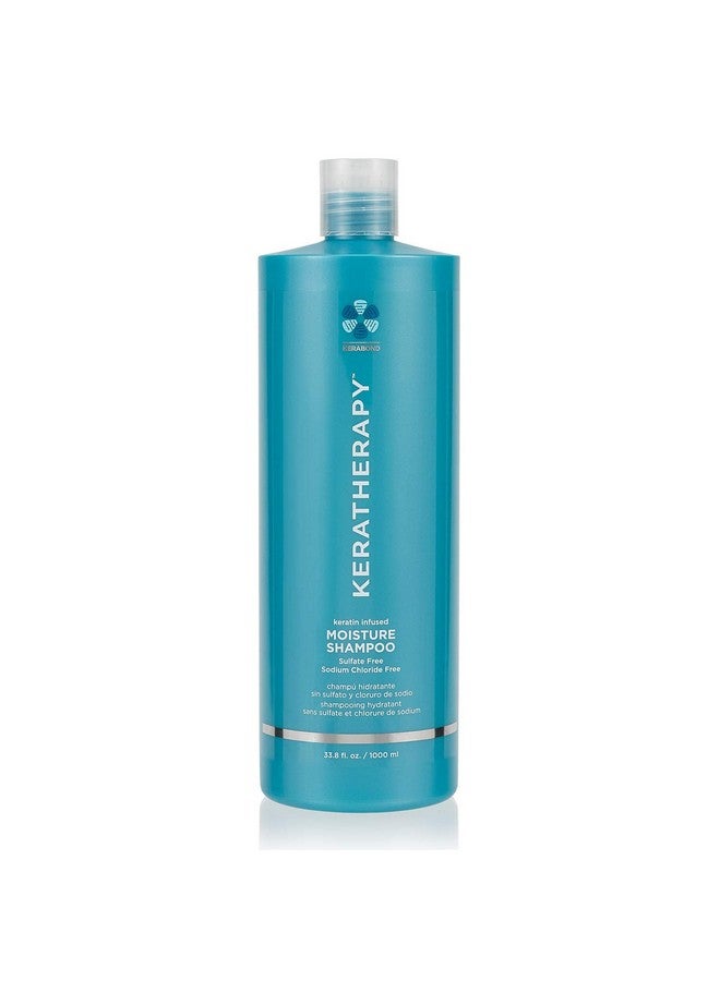 KERATHERAPY Keratin Infused Moisture Shampoo 33.8 Fl. Oz. 1000 Ml Anti Frizz Moisture Shampoo For Oily Scalp And Dry Ends Kerabond Technology Aloe Vera & Willow Bark Sulfate & Paraben Free - Image 1