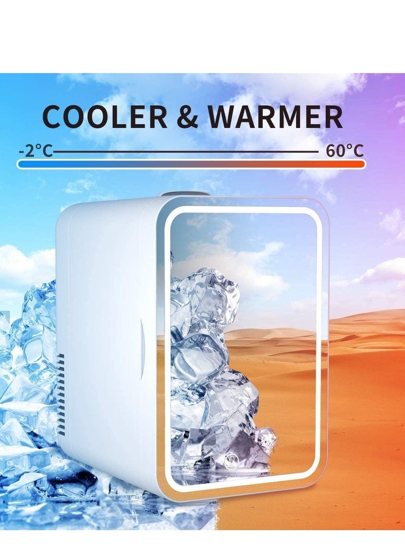 Joshberg Portable Fridge for Car ,Skincare Fridge with Dimmable LED Light Mirror for Dorm & Office, Portable Cooler & Warmer Small Compact Refrigerator for Skincare, Makeup and Cosmetics, White - Image 3