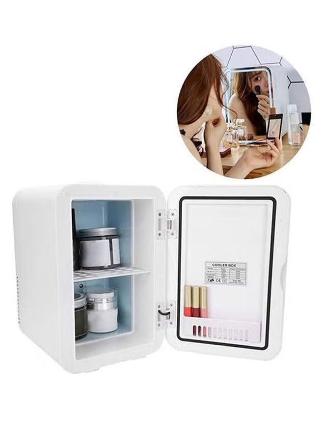 Joshberg Portable Fridge for Car ,Skincare Fridge with Dimmable LED Light Mirror for Dorm & Office, Portable Cooler & Warmer Small Compact Refrigerator for Skincare, Makeup and Cosmetics, White - Image 2