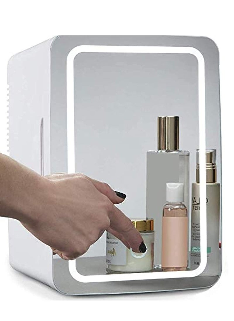 Joshberg Mini Fridge with DimmableLED Mirror Portable Car Refrigerator Makeup Beauty Fridge 8L for Refrigerating Makeup Skincare and Food for Bedroom Office and Car  - Image 1