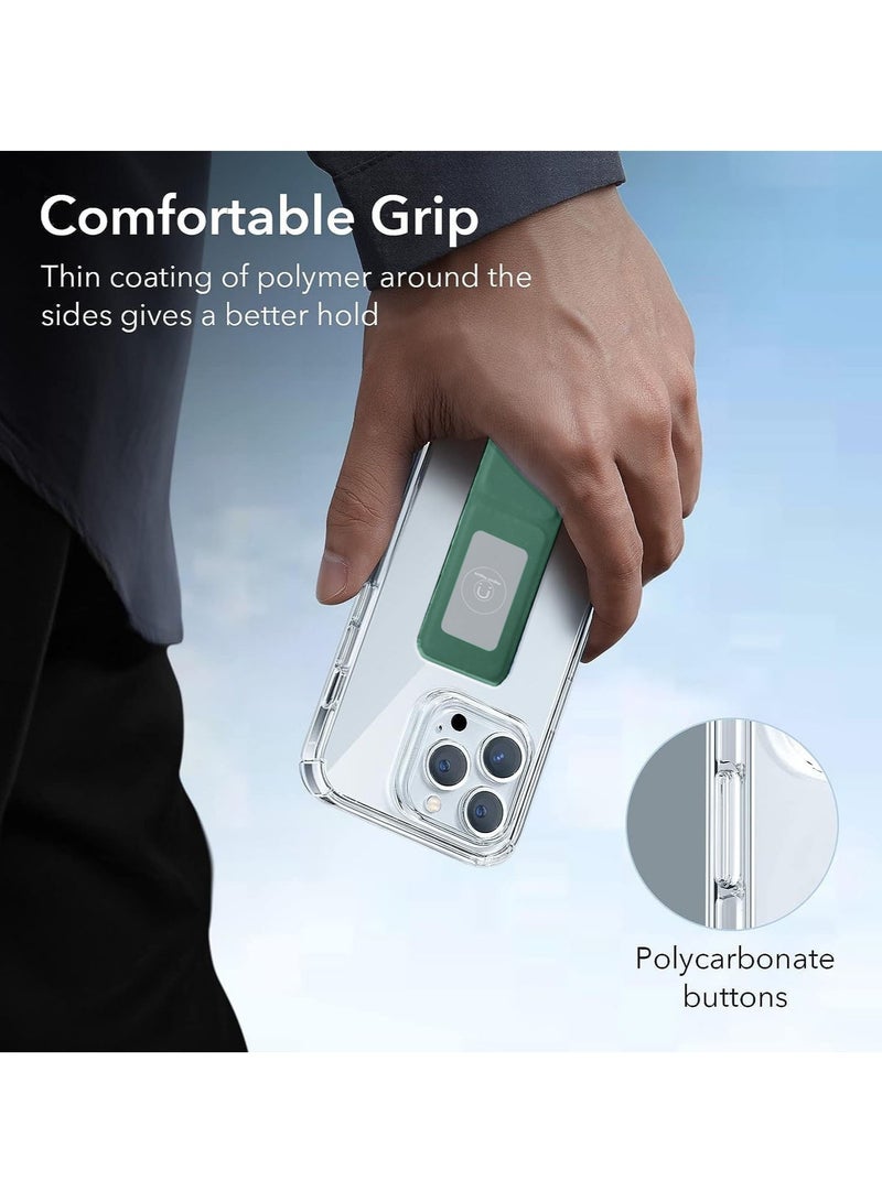 Wtech Apple iPhone 15 Pro 2023 TPU Hand Grip Air Pillow Case Cover - Clear/Dark Green - Image 4