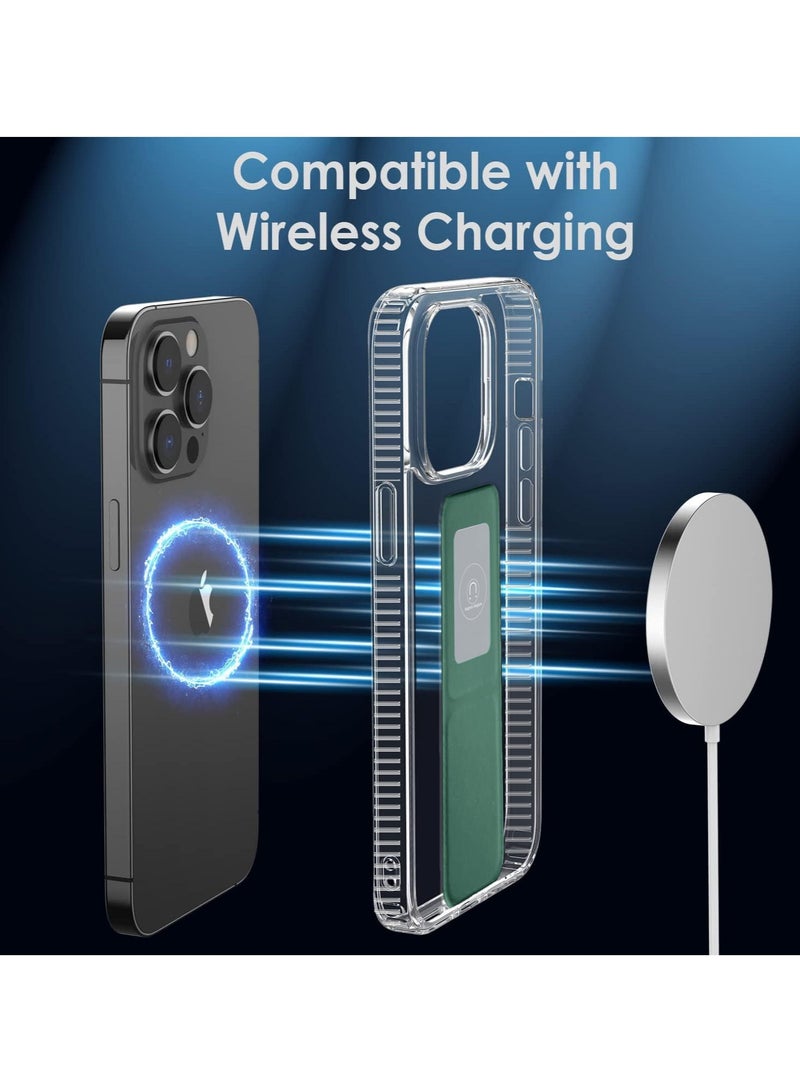 Wtech Apple iPhone 15 Pro 2023 TPU Hand Grip Air Pillow Case Cover - Clear/Dark Green - Image 3