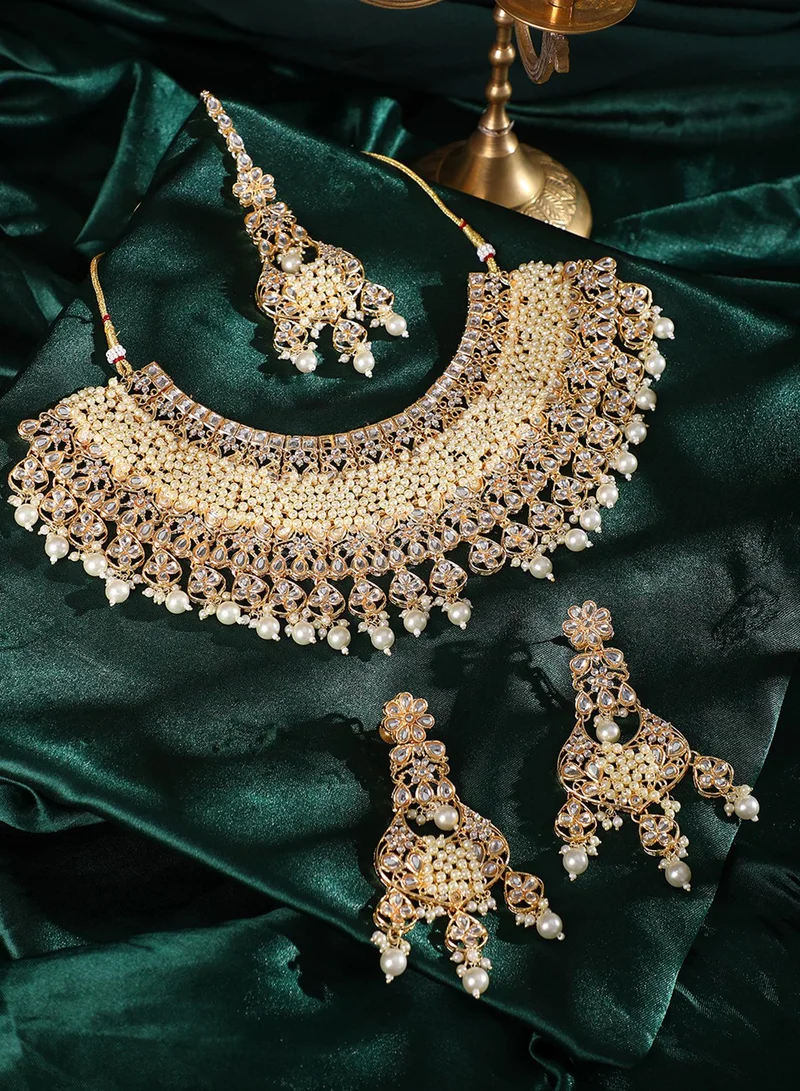 SOHI Stone Studded & Beaded Artificial Jewellery Set