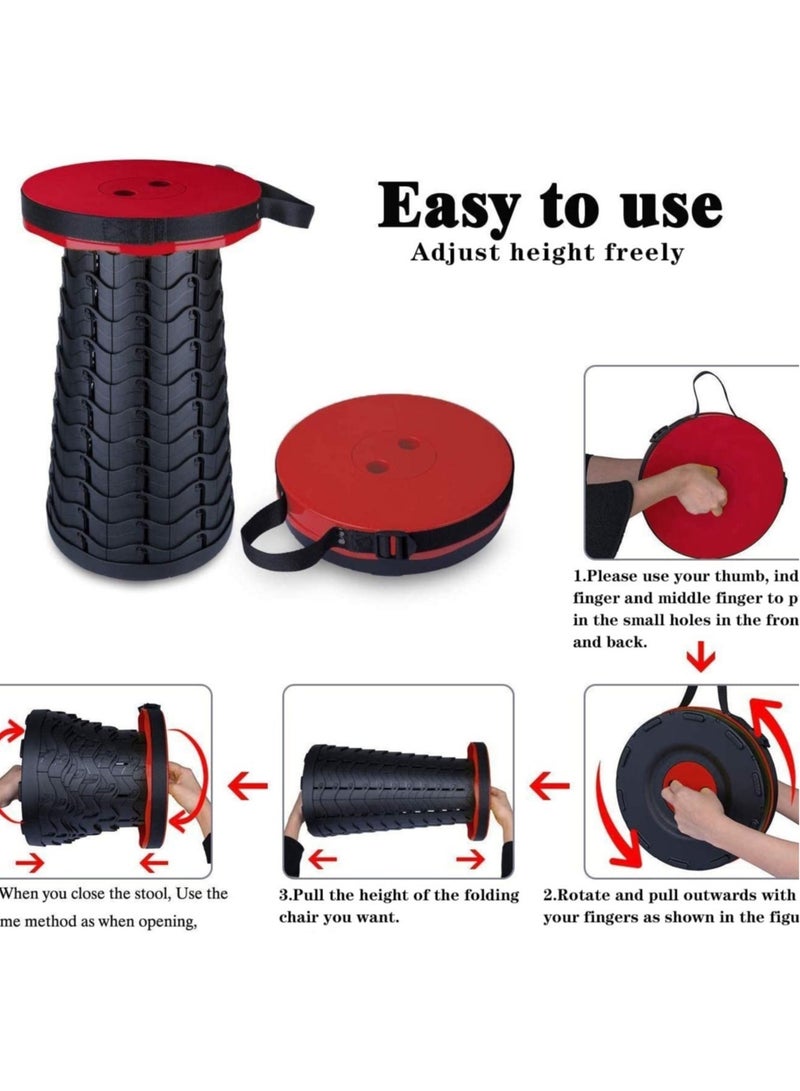 ELTRAZONE Folding Stools for Adults Portable, Lightweight Portable Stool, Retractable Telescopic Seat for Children,Upgraded Small and Lightweight Expandable Stool for Outdoor Fishing Barbecue Travel - Image 3