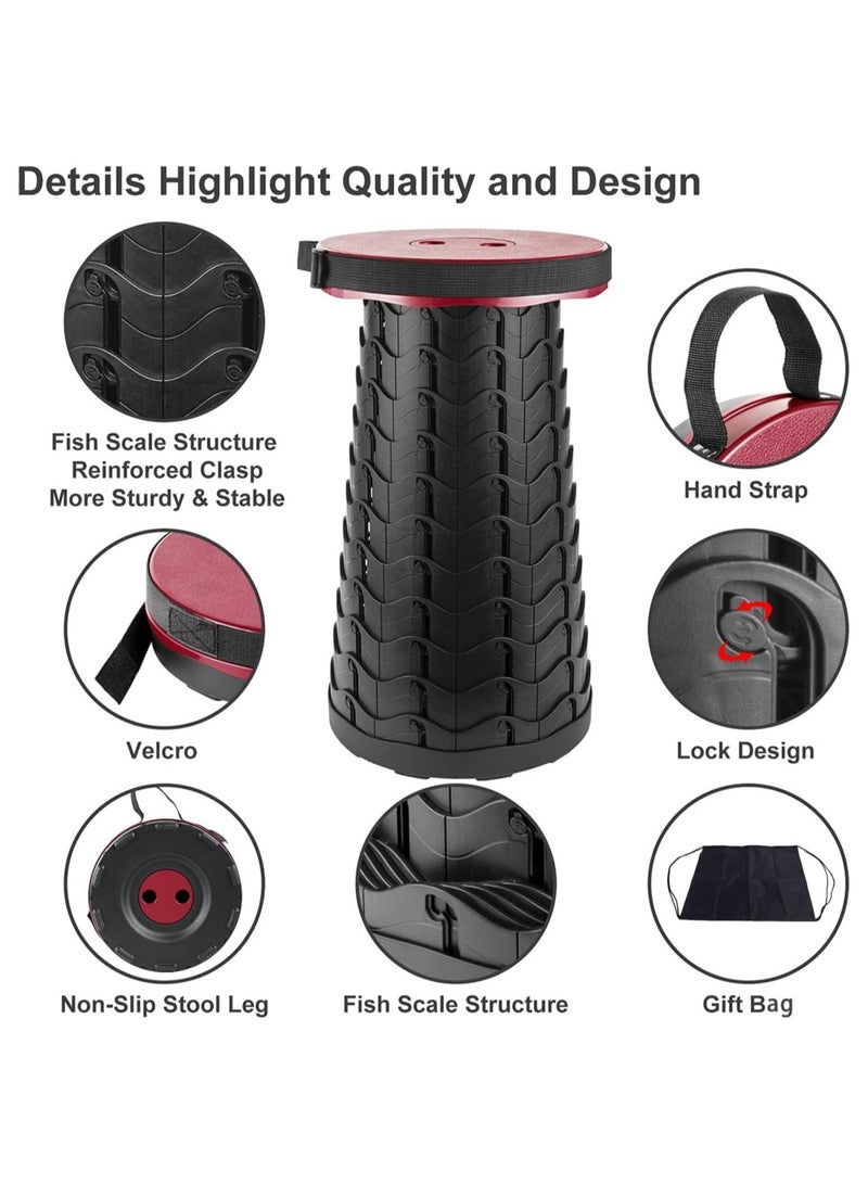 ELTRAZONE Folding Stools for Adults Portable, Lightweight Portable Stool, Retractable Telescopic Seat for Children,Upgraded Small and Lightweight Expandable Stool for Outdoor Fishing Barbecue Travel - Image 2