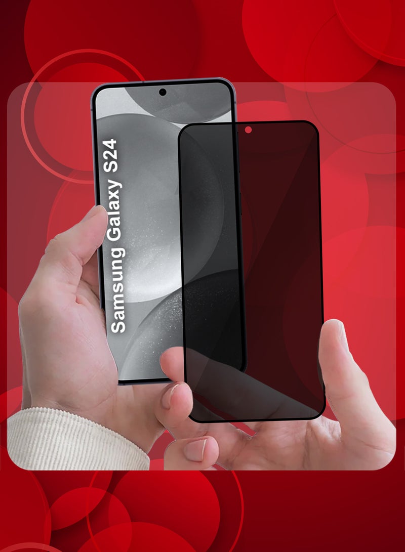 MUDISO Samsung Galaxy S24 Privacy Screen Protector Anti-Bubble, Shock-Proof, High Durability Clear-1 - Image 2