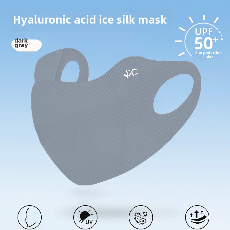 Generic 3D Hyaluronic Acid Mask Breathable Summer UV Protection Dark gray [hyaluronic acid type]]