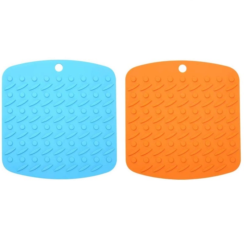 we3 Premium Silicone Trivet & Pot Holders. Silicone Hot Pads Jar Opener Gripper Pad Large Coasters & Spoon Rest Heat Resistant to 442 F Set of 2 18 * 17cm Random Color - Image 1