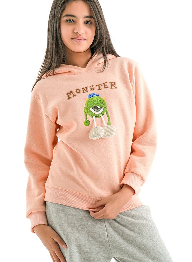 JOCKEY Girl Inner Fleece Monster Print Winter Hoodie