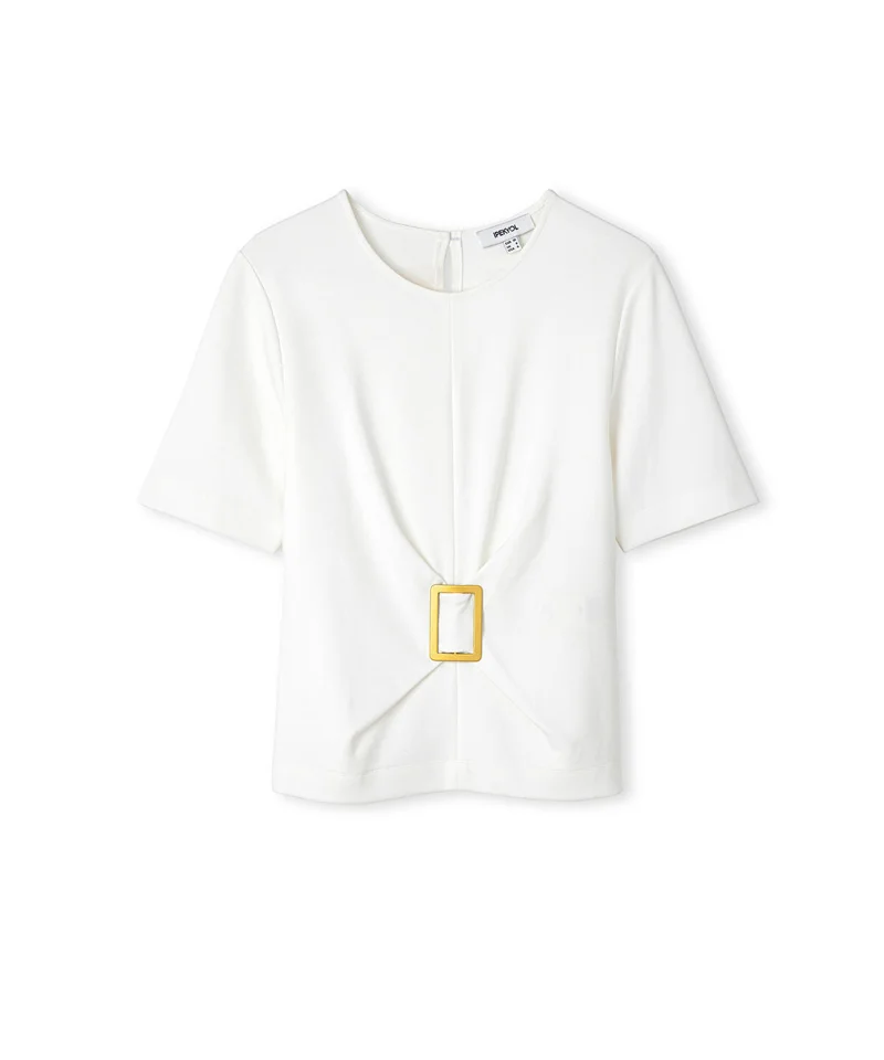 Ipekyol  Short Sleeve Blouse with Buckle for Women | Best Price UAE