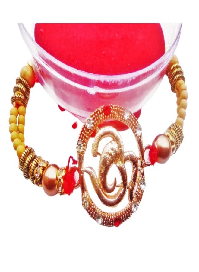 DEV POOJA STORE Elegant Design Fancy OM Rakhi | Online Rakhi | Rakhi Online Shopping | Rakhi Gift For Brother (RM29) - Image 3